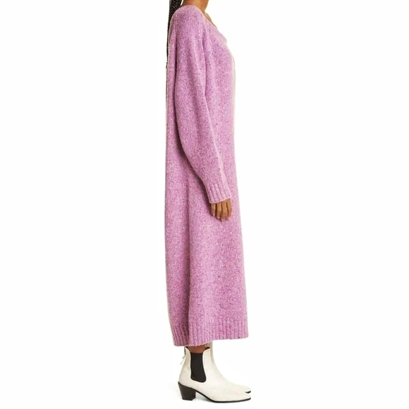 Rhode Barbiecore Juno mélange Wool Sweater Knit Midi dress - Picture 8 of 14